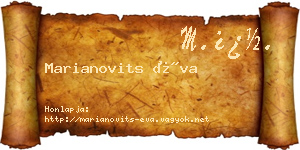 Marianovits Éva névjegykártya