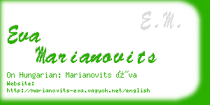 eva marianovits business card